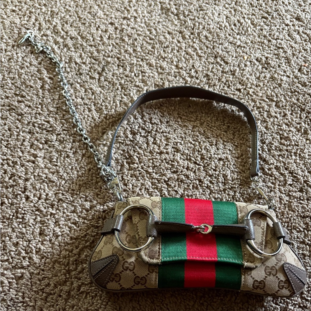 Brown and Green Women's Bag